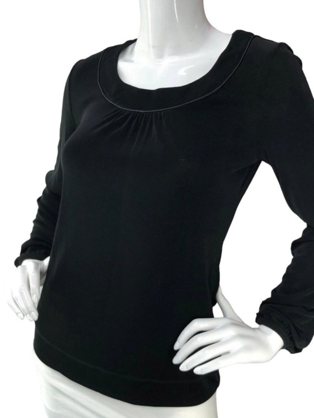 Chico's Travelers Black Slinky Long Sleeve Shirt Wrinkle Free Travel Top Flowy